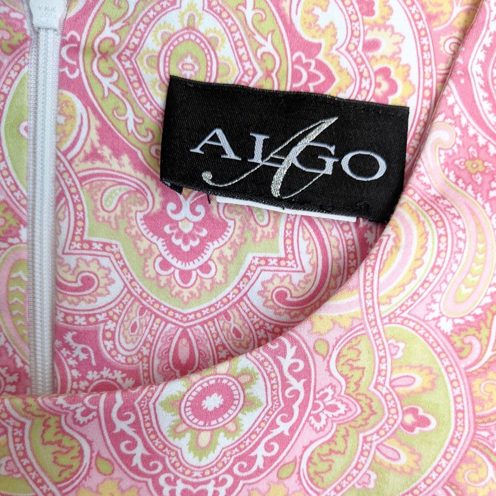Vintage Algo Paisley Pink Sheath Dress - Picture 7 of 7